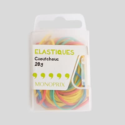 Monoprix - Élastiques en caoutchouc, multicolore (20g)
