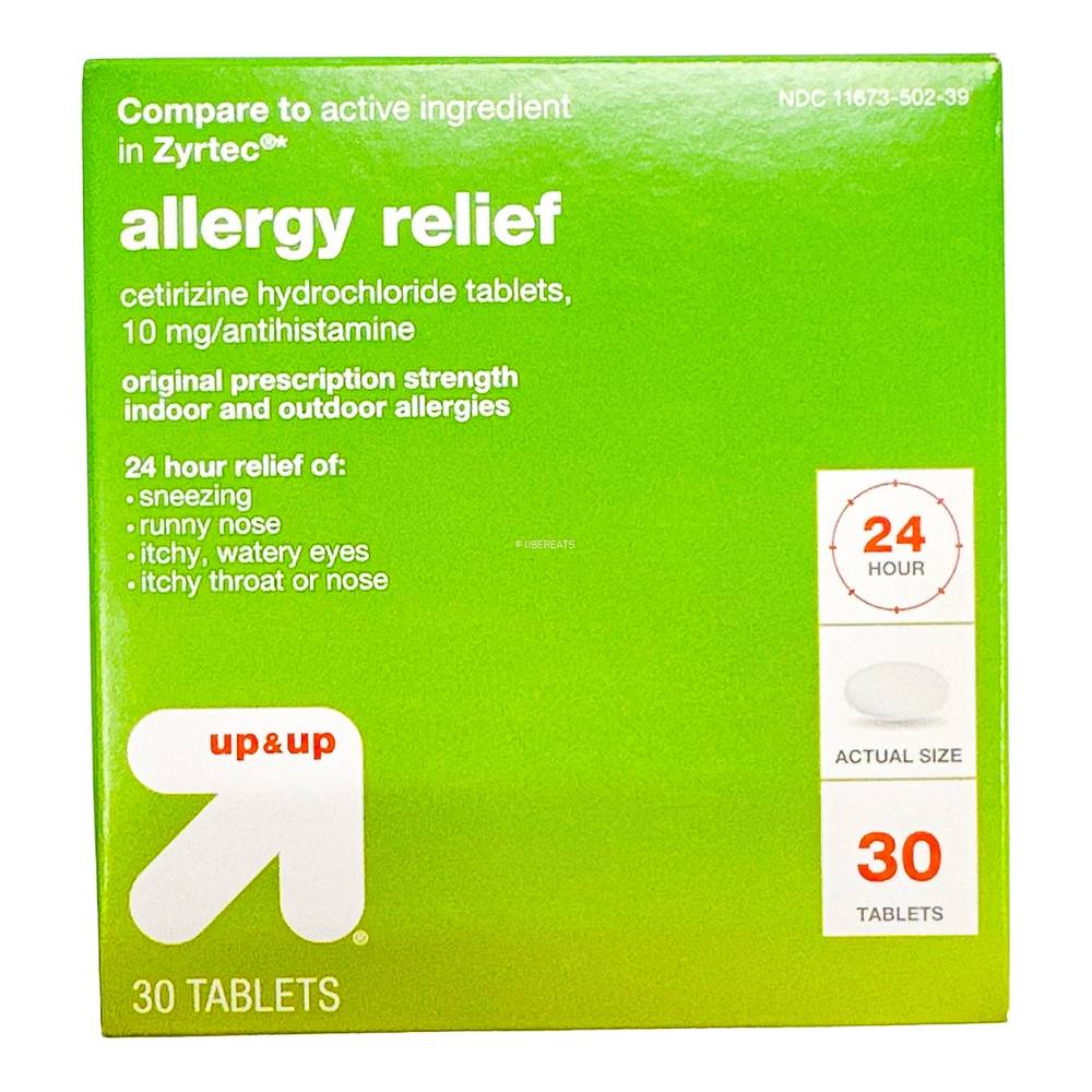 up&up Cetirizine Hydrochloride Allergy Relief Tablets (30 ct)