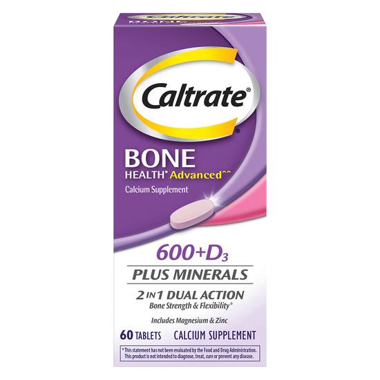 Caltrate 600+d3 Plus Minerals Calcium and Vitamin D Supplement Tablets ( 60 ct )