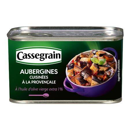 Légumes cuisinés aubergines à la provençale CASSEGRAIN - la boite de 375 g