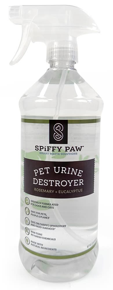 Spiffy Paw Rosemary + Eucalyptus Pet Urine Destroyer Spray Formulated for Dogs & Cats (32 fl oz)