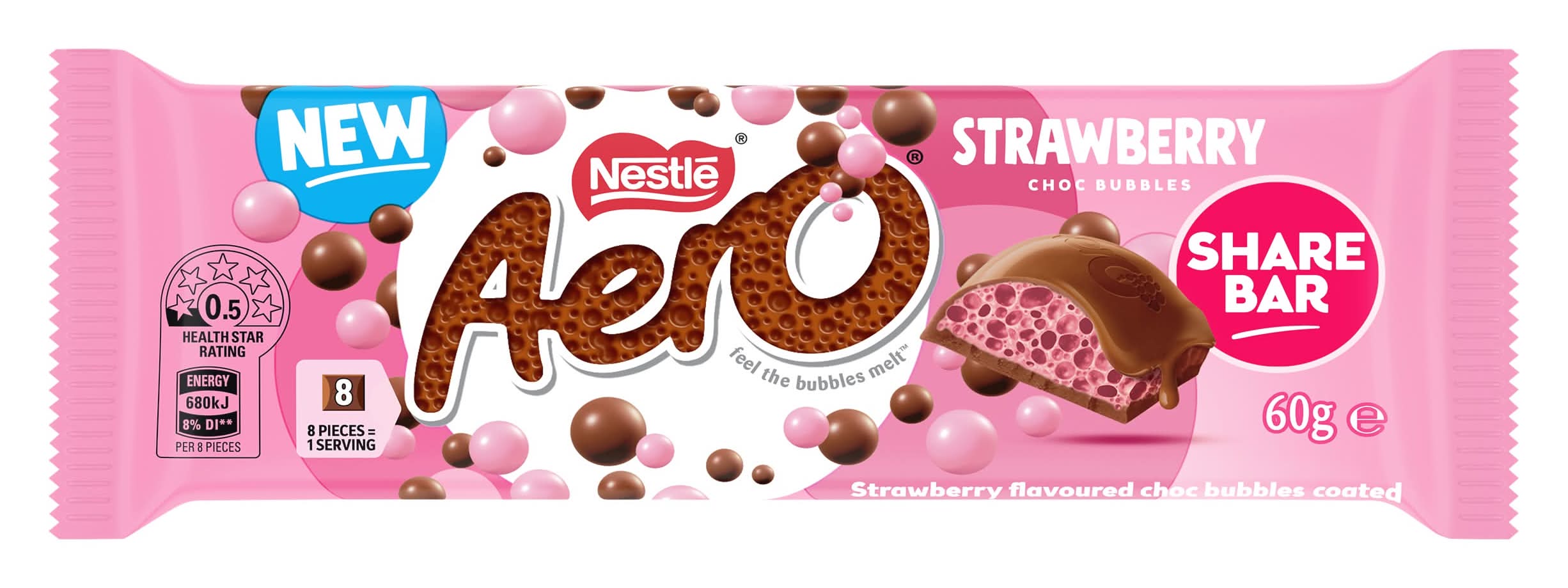 Aero Strawberry Share Bar 60g