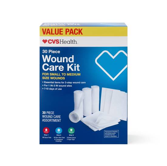 CVS Health Wound Care Kit Assortment, Small to Medium Wounds, 30 CT