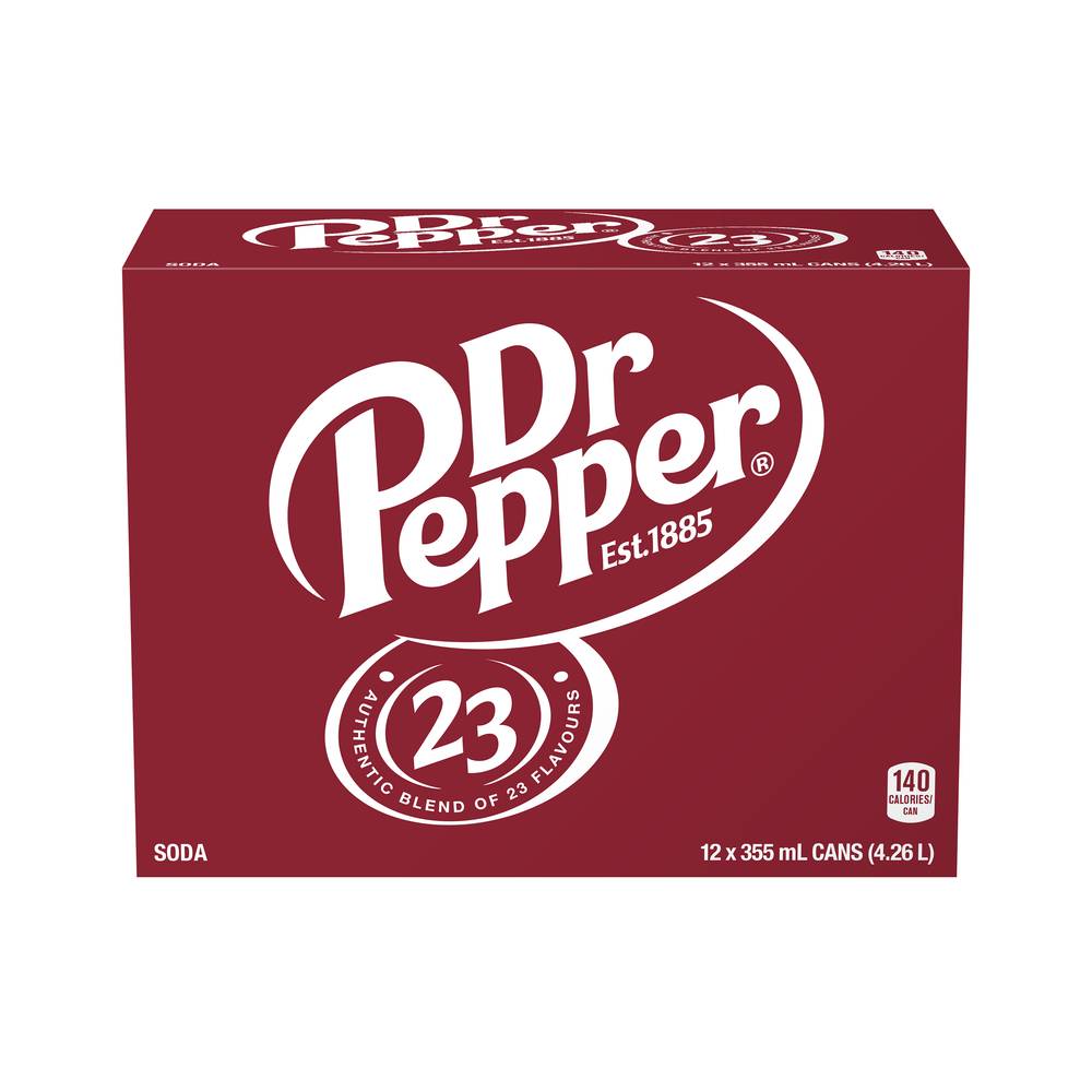 Dr Pepper Original Soft Drink (12 ct, 355 ml)