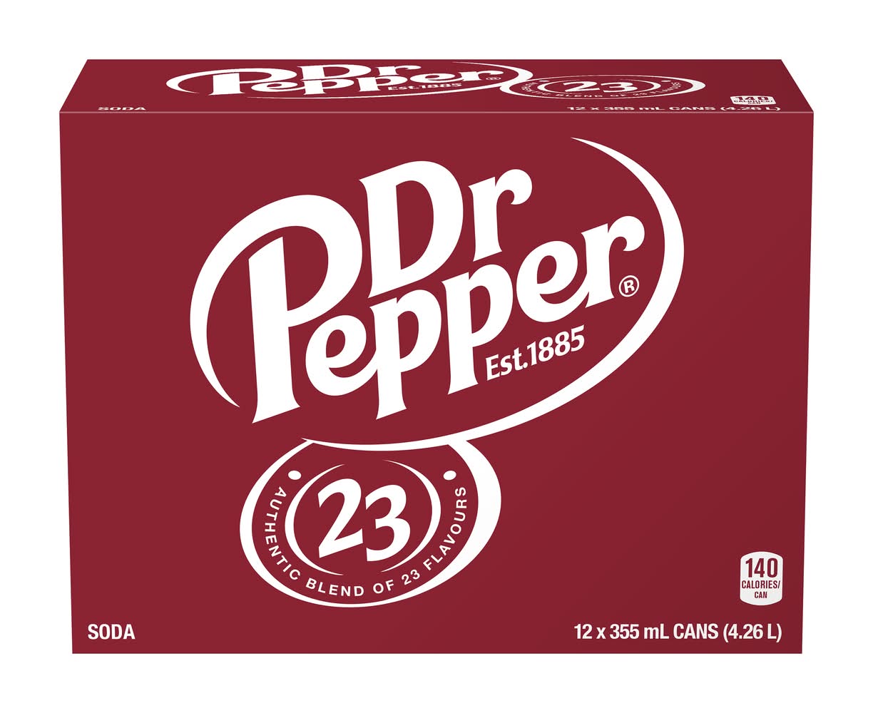 Dr Pepper Soft Drink (12 x 355 ml)