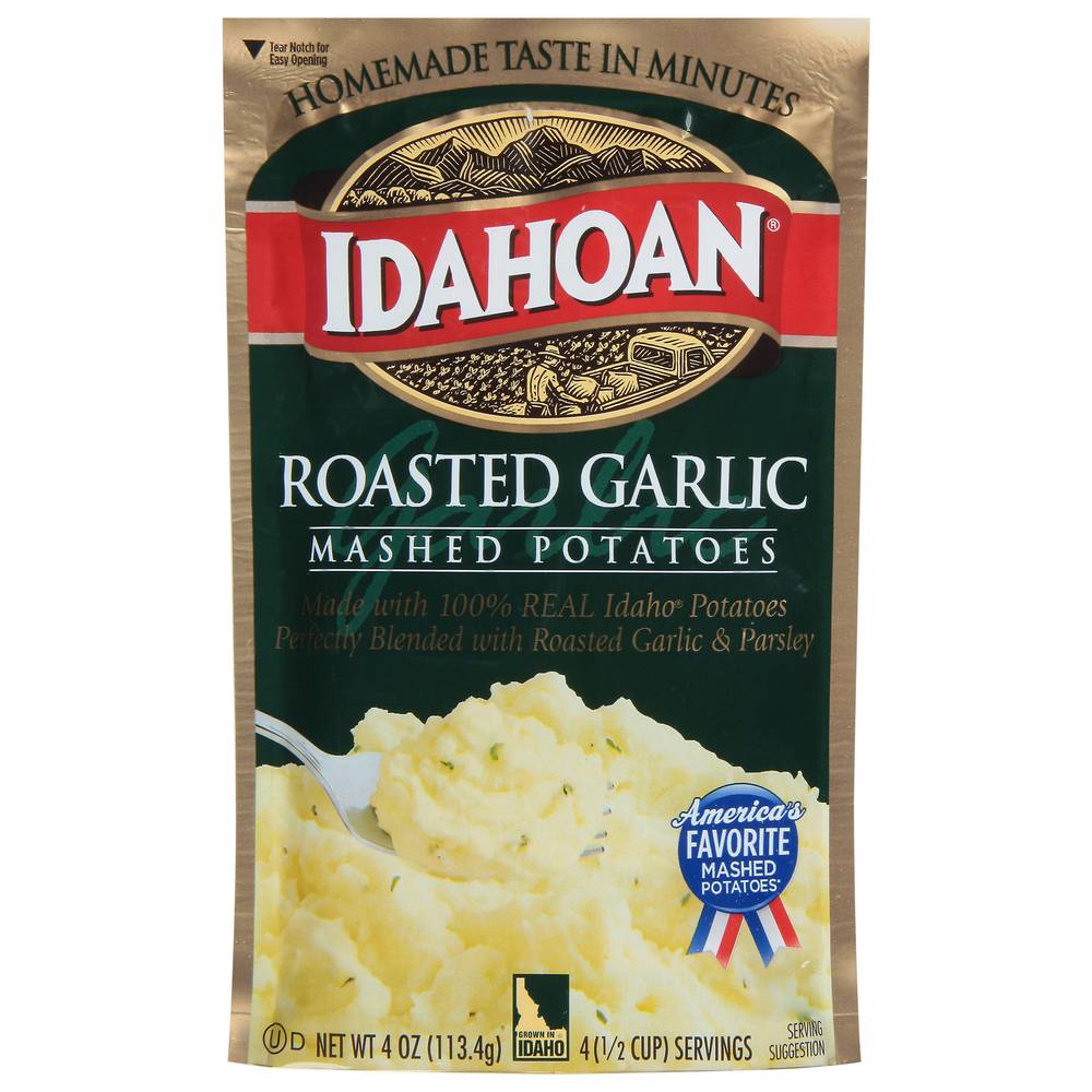 Idahoan Mashed Potatoes, Roasted Garlic 4 Oz