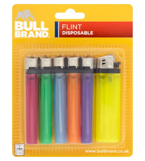 Bull Brand Flint Disposable Lighters (6 pack)