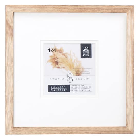 Studio Decor Gallery Natural Wood Frame With Mat, 8x8 in