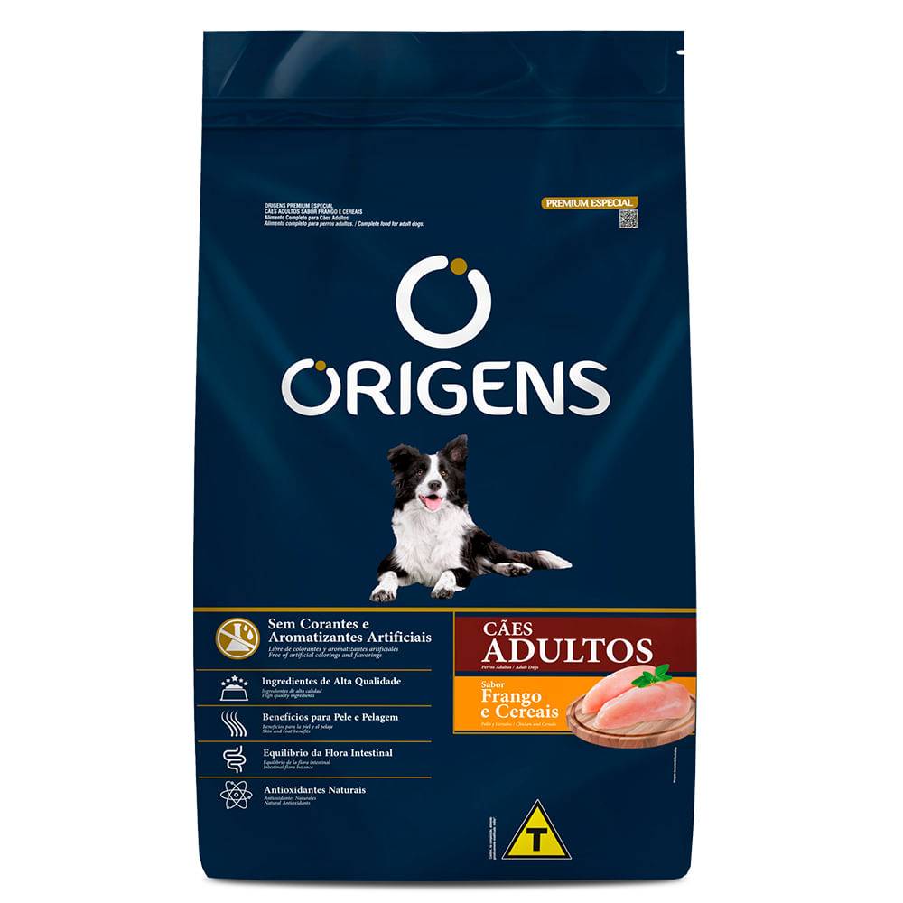 Origens · Ração para cães adultos sabor frango (15 kg)