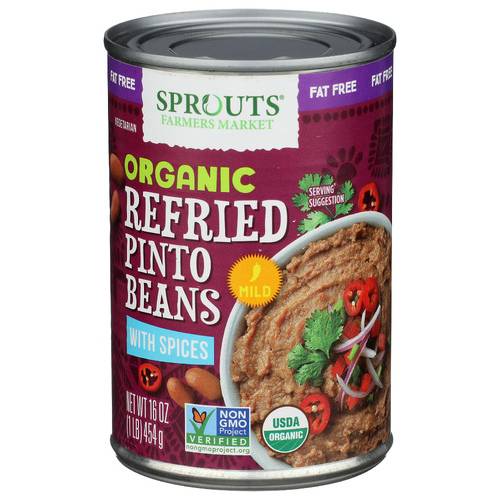 Sprouts Organic Fat Free Refried Pinto Beans with Spices