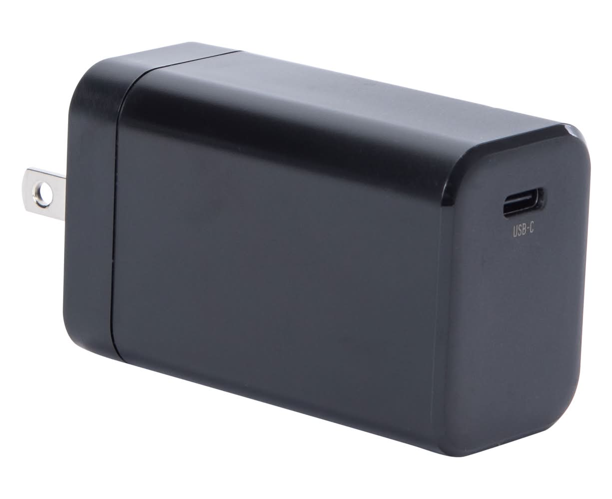 65W USB-C Device Charger For Smartphones, Tablets, Laptop Computers Black