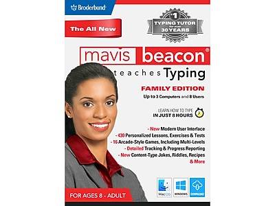 Broderbund Mavis Beacon Teaches Typing 2020 Family Edition For 3 Users, 8 Devices, Windows and Mac, Dvd 46105