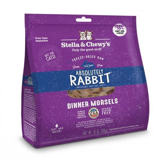 Stella & Chewy's Absolutely Rabbit Dinner Morsels Grain Free Freeze Dried Raw Cat Food (3.5 oz)