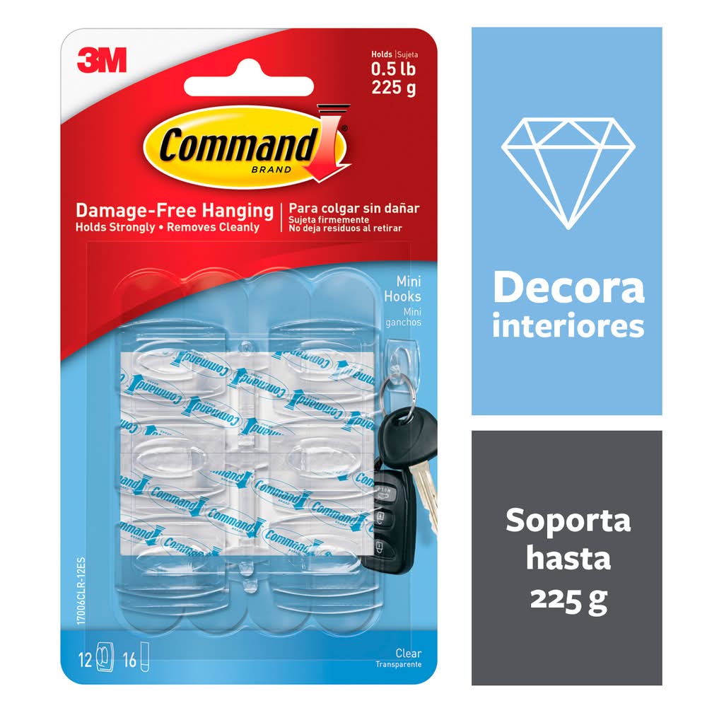 Command · Ganchos mini transparentes display (6 un) (6 un)