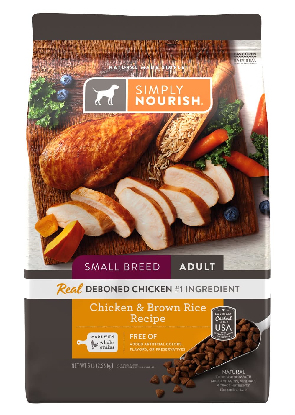Simply Nourish® Original Small Breed Adult Dry Dog Food - Chicken & Brown Rice (Flavor: Chicken & Brown Rice, Size: 5 Lb)