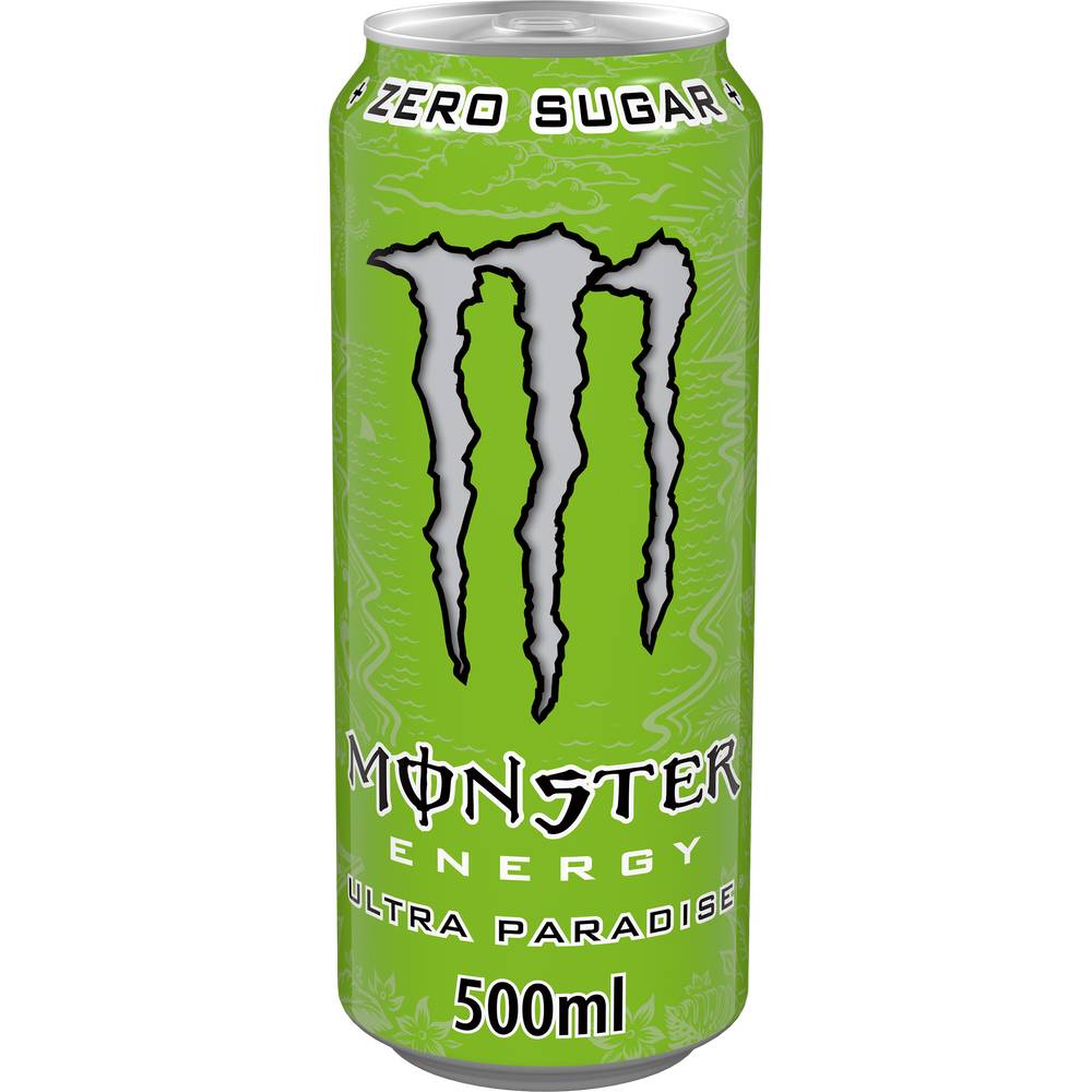 Monster Energy - Boisson énergisante sans sucres ultra paradise, kiwi - citron vert - légère touche de concombre (500ml)