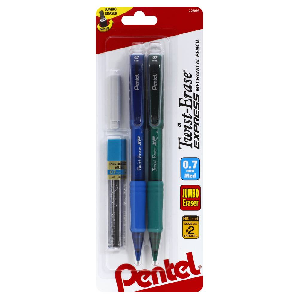 Pentel Twist-Erase Express 0.7 mm Mechanical Pencil (2 pencils)