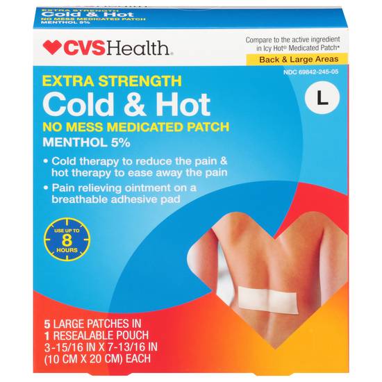 Cvs Health No Mess Cold & Hot Extra Strength Medicated Patch Large