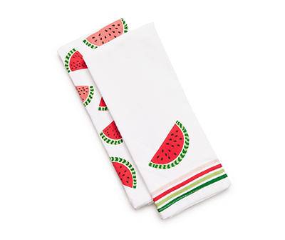 Watermelons Kitchen Towel Set, White-Red-Green (2 ct)