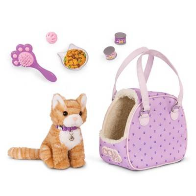 Our Generation Hop in Cat Carrier & Pet Plush Kitten Accessory Set