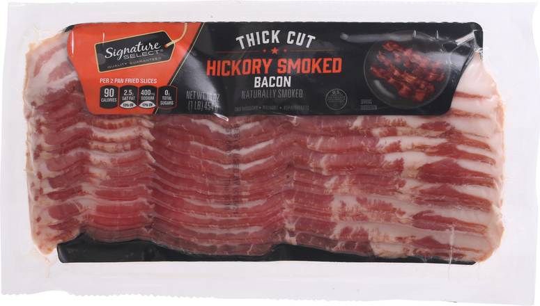 Signature Farms Thick Cut Hickory Smoked Sliced Bacon (16 oz)