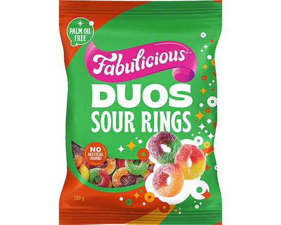 RJ's Fabulicious Duos Sour Rings 180g