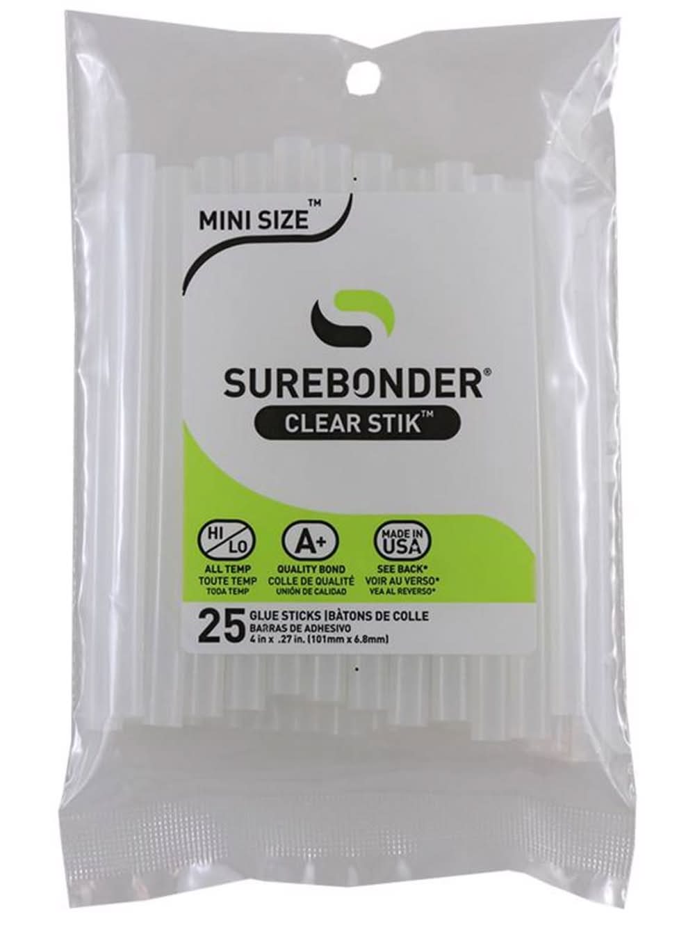 Surebonder .27 In. D X 4 In. L All Purpose Mini Glue Sticks Clear 25 Pk