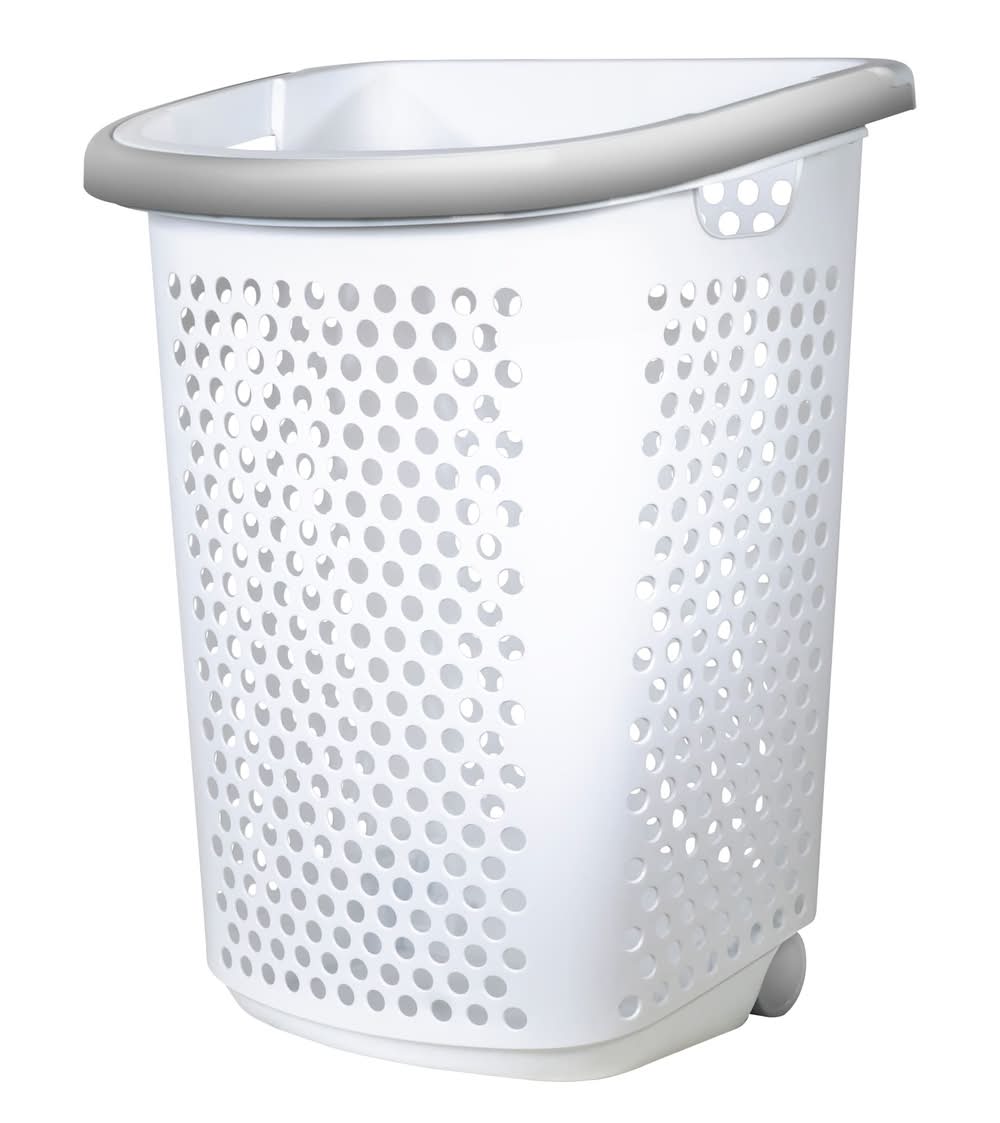 Style Selections 2-Bushel White Plastic Laundry Hamper