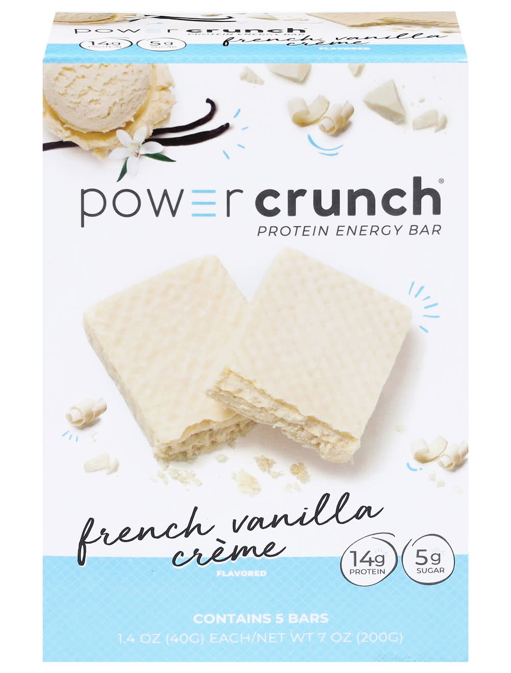 Power Crunch Protein Energy Bar, French Vanilla Creme (1.4 oz, 5 ct)