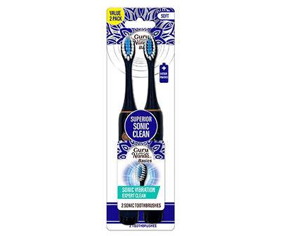 Gurunanda Superior Sonic Clean Battery Powered Toothbrush (2 ct)