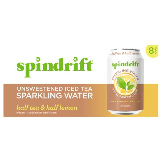 Spindrift Half Tea & Half Lemon Sparkling Water (8 ct, 12 fl oz)