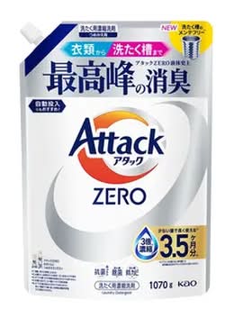 アタック ZERO つめかえ用 洗濯用洗剤 (1.07kg)