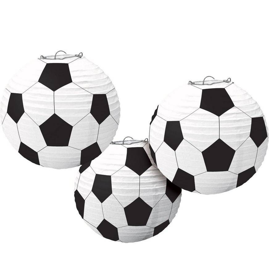 Soccer Paper Lanterns 3ct