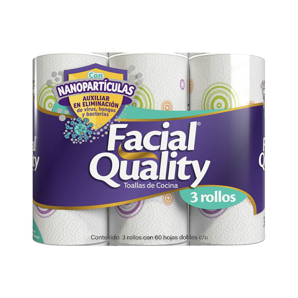 Facial quality toallas de cocina (3 rollos)