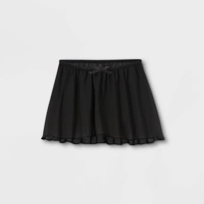 Girls' Dance Activewear Skirt - Cat & Jack™ Black M: Recycled Polyester, Lightweight, Pull-On, Mid Rise, Machine Washable