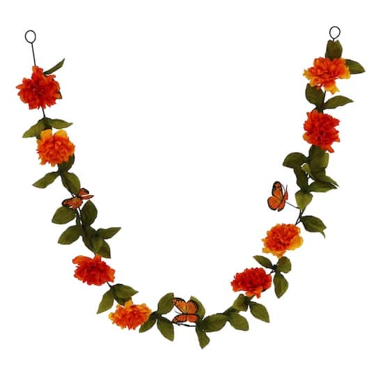 6Ft. Marigold With Butterfly Garland By Ashland