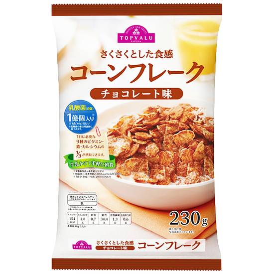 トップバリュさくさくとした食感コーンフレークチョコレート味//230g