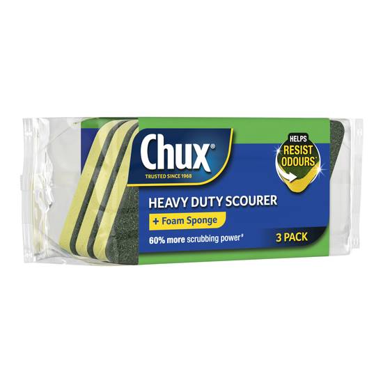 Chux Heavy Duty Scourer Sponge 3pk