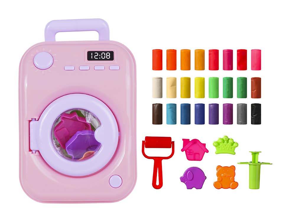 Miniso · Caja de plastilina lavadora rosa