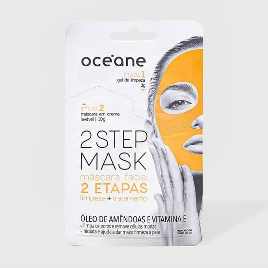 Oceane máscara facial dual step 2 etapas óleo de amêndoas e vitamina e val. 07/22 (13 gr)