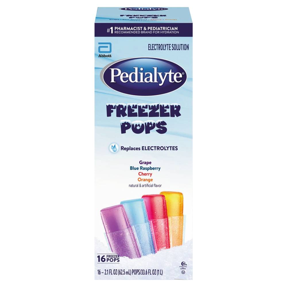 Pedialyte Electrolyte Solution Freezer Pops (16 pack, 2.1 fl oz)