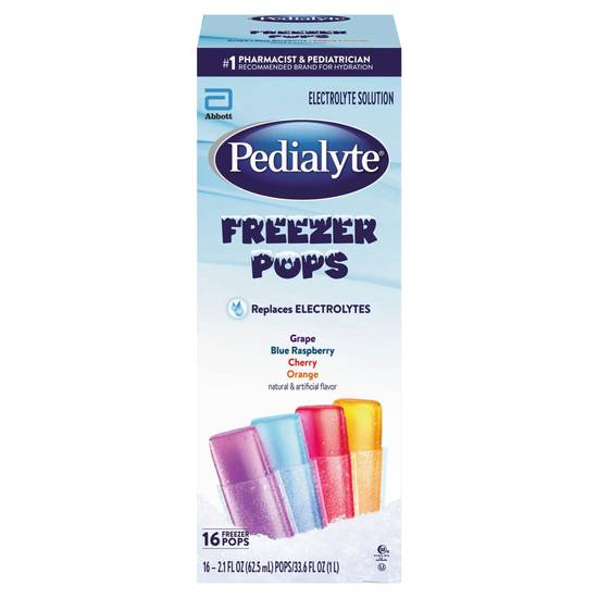 Pedialyte Electrolyte Solution Freezer Pops (16 ct, 2.1 fl oz)