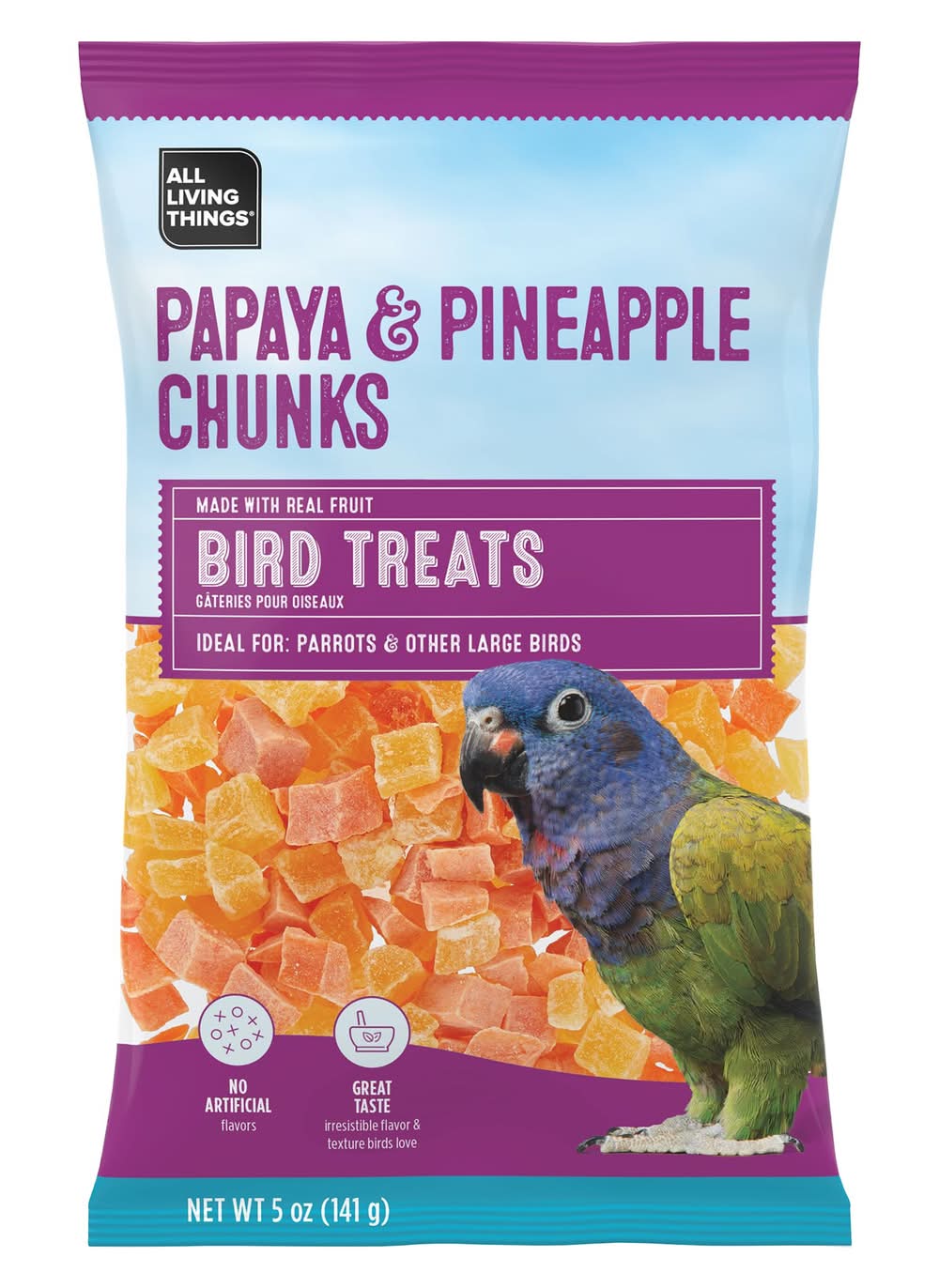 All Living Things® Papaya & Pineapple Chunks Bird Treat (Color: Assorted, Size: 5 Oz)