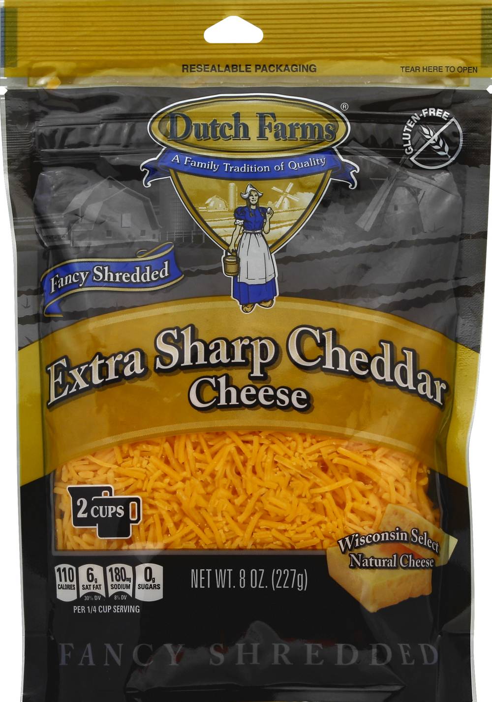 Dutch Farms Extra Sharp Cheddar Fancy Shredded Cheese (8 oz)