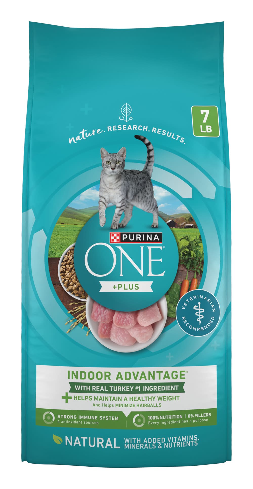 Purina One Plus Indoor Advantage Natural Dry Cat Food, Real Turkey (7 lbs)