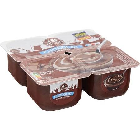 Carrefour Classic' - Crème dessert au chocolat (4 x 125g)