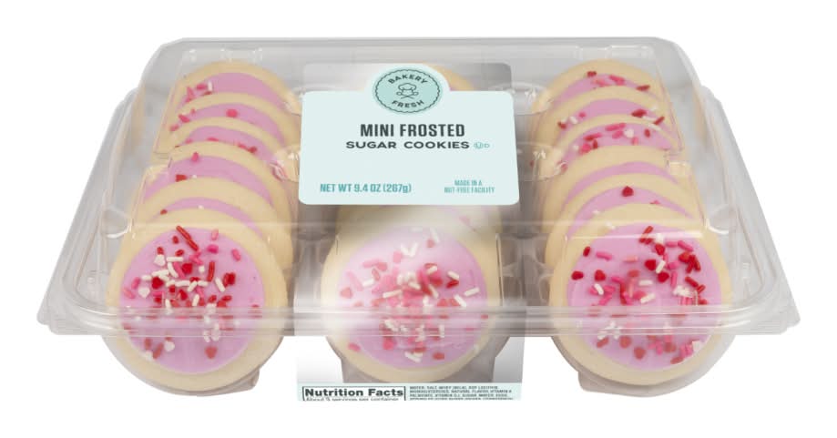 Bakery Fresh Valentine's Vanilla Pink Mini Frosted Cookies