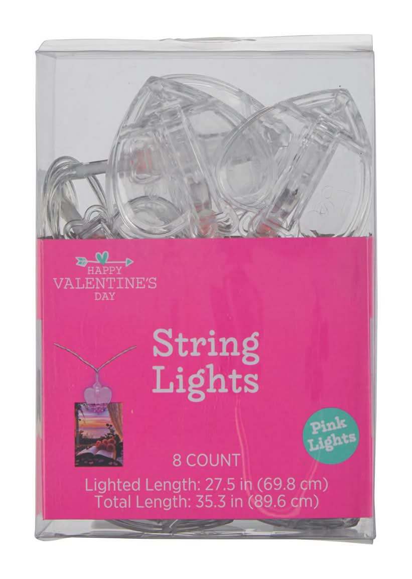Happy Valentine'S Day Heart Shaped String Lights 35.3 In Assorted