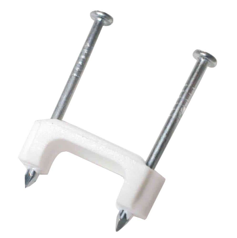 Gardner Bender 1/2 In. Plastic Staple, White (25-Pack)