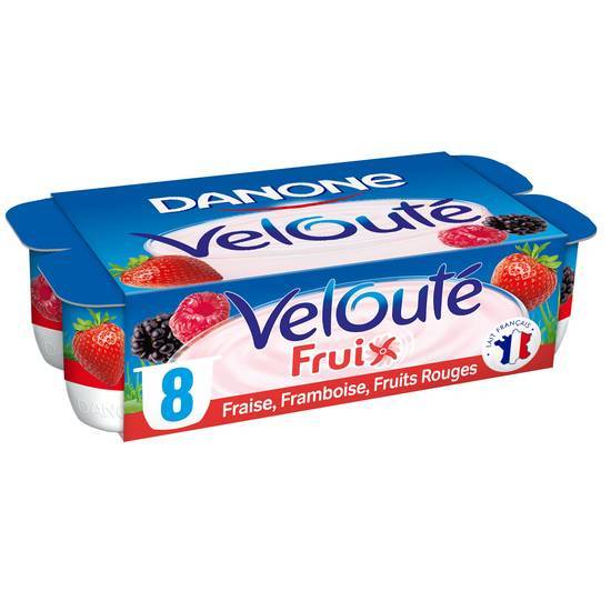 Danone velouté yaourt aux fruits rouges mixés brassé (8 pcs)